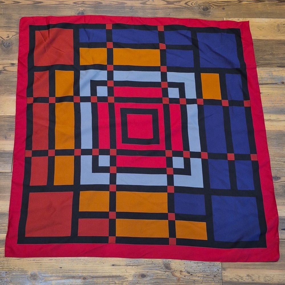 THE MONK'S STUDIO Colorful Geometric Square Scarf
